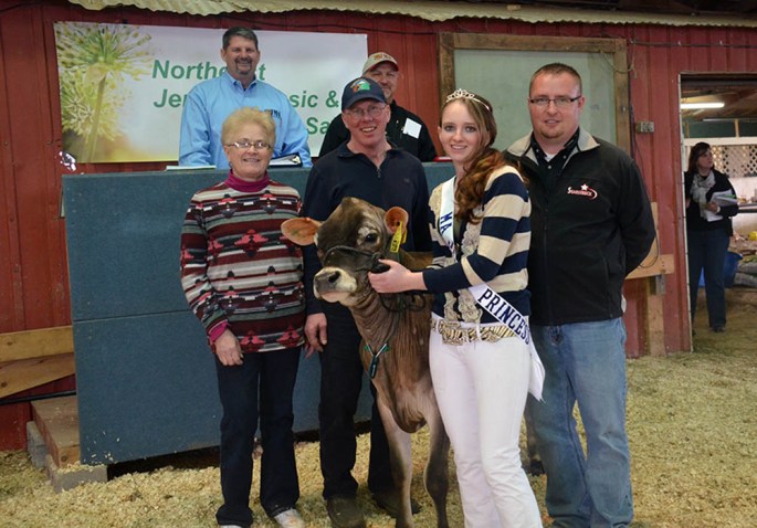 LOT 1 - PEARLMONT HILARIO IRIS - Top Selling Lot of the Northeast Jersey Classic and Breeders Sale. She sold to Sexing Techologies, WI for $10,500 and was consigned by William Pearl and Pearlmont Farm in VT.