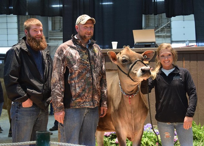 The 2014 All American Senior Calf was sold for $6000 to Don Turner, KY and was consigned by Jake, Josh and Lucas Hershberger, OH